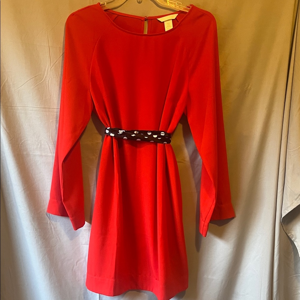 H&M Vibrant Red Long Sleeve Dress